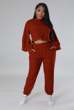 Fashion casual solid color teddy velvet two-piece set