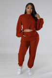 Fashion casual solid color teddy velvet two-piece set