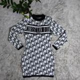 Autumn and winter new temperament commuter ladies dress hip knitted sweater