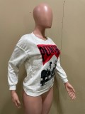 Fashion sweater print top