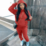 Fashion casual padded sweatshirt two-piece hoodie sports suit