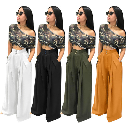 Fashion personality flared pants wide-legged casual pants spring and autumn wide-legged pants multicolor