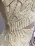 Sexy navel wrap hip fashion sweater knit dress