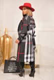 Fashion women's plaid windbreaker jacket