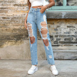 Trendy big ripped jeans