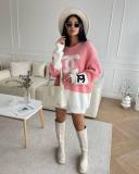 2022 autumn and winter new small fresh simple letter knit sweater
