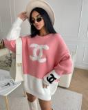 2022 autumn and winter new small fresh simple letter knit sweater