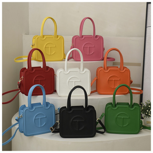 Europe and the United States popular fashion simple handbag shopping bag  small square bag candy color female bag
