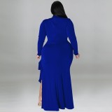 Plus size women's zipper bundle with leg-baring dresses