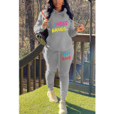 Personalized printed casual fashion sweater two-piece set