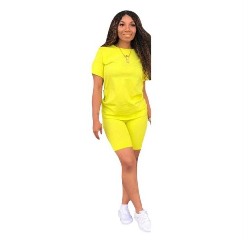 solid color sports suit casual two piece set