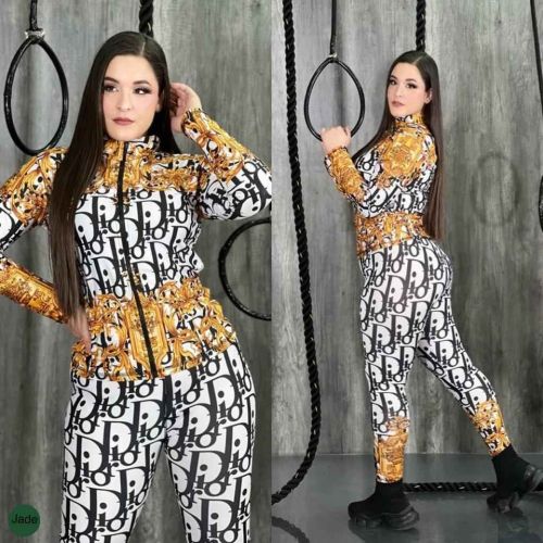 Sports casual digital printing two-piece set