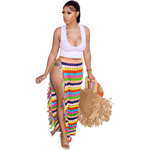 Sexy hand crocheted tassel straps casual beach dress (hat not included)