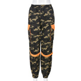 Spring and summer new camouflage sexy slim thin feet elastic waist casual pants