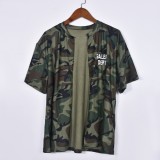 Camouflage gum paste sexy hollow short-sleeved T-shirt