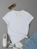 Cotton round neck T-shirt letter print