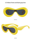 Spice Girls sunglasses conjoined concave shape weird sunglasses inflatable bread expansion sunglasses candy color ins