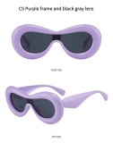 Spice Girls sunglasses conjoined concave shape weird sunglasses inflatable bread expansion sunglasses candy color ins