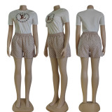 Digital printing short-sleeved shorts set