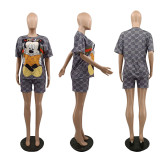 Casual and comfortable home minimalist set of cute cartoon two-piece