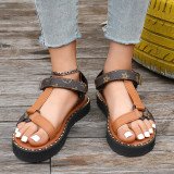 Large size ladies thick bottom sandals fish mouth shoes EVA soles casual comfortable Roman style