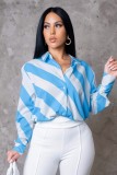 2023 fall and winter new casual striped long-sleeved shirt