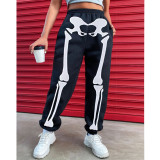 Plus Size Women's Halloween Positioning Printed Padded Loose Casual Pants