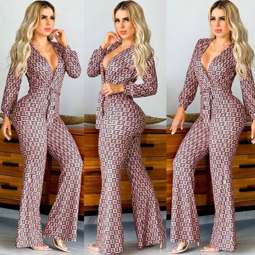 Fall new fashion sexy Slim long-sleeved jumpsuit
