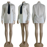 Fashion Casual Ladies' Shirt with Tie