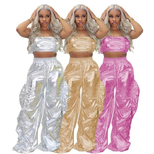 Fashion ins stamping new character street hip-hop nightclub two-piece set