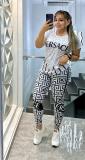 Fashion short-sleeved sports two-piece set