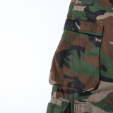 2023 new side multi-pocket decoration design sense camouflage cool handsome street loose jeans workwear pants women
