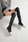 Knee-length boots women's large size boots versatile simple elastic inverted boots tide