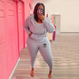 Fashion sports and leisure plus size two-piece set fall and winter models