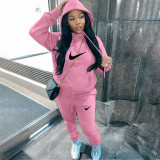 Fashion casual padded sweater two-piece hoodie sports suit