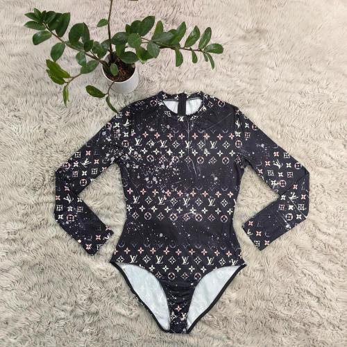 Summer Sexy Fashion Printed Long Sleeve One-piece Swimsuit