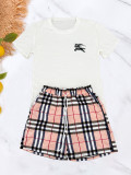 Casual and comfortable fashion set cotton short sleeve shorts pocket two-piece set