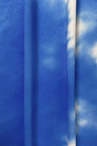 Plus Size Blue Tie Dye Printed Tight Wrap Hip Sleeveless Dresses
