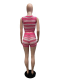 Summer Women's Striped Sweater Fashion Hip Leggings Set