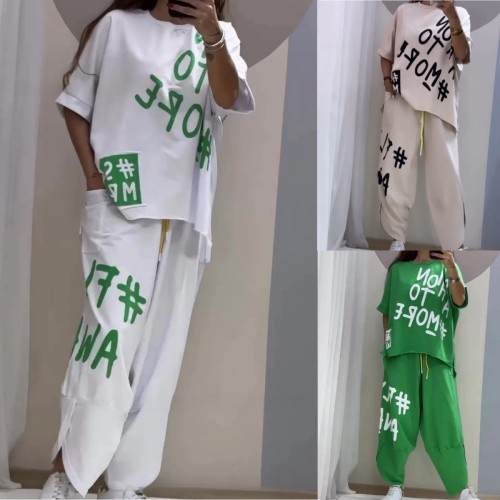 INS Hot Selling Letter Printed Casual Sports Women's Suit