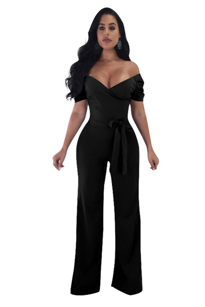 off the shoulder jumpsuit with sleeves