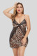 Cheetah Print Lace Hollow-out Plus Size Lingerie