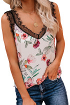 Red Tropical Love Lace Cami Tank