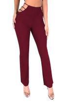 Wine Red Women's Bottom Dressy Work Pants for Office,Slimming and Stretchy