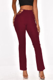 Wine Red Women's Bottom Dressy Work Pants for Office,Slimming and Stretchy