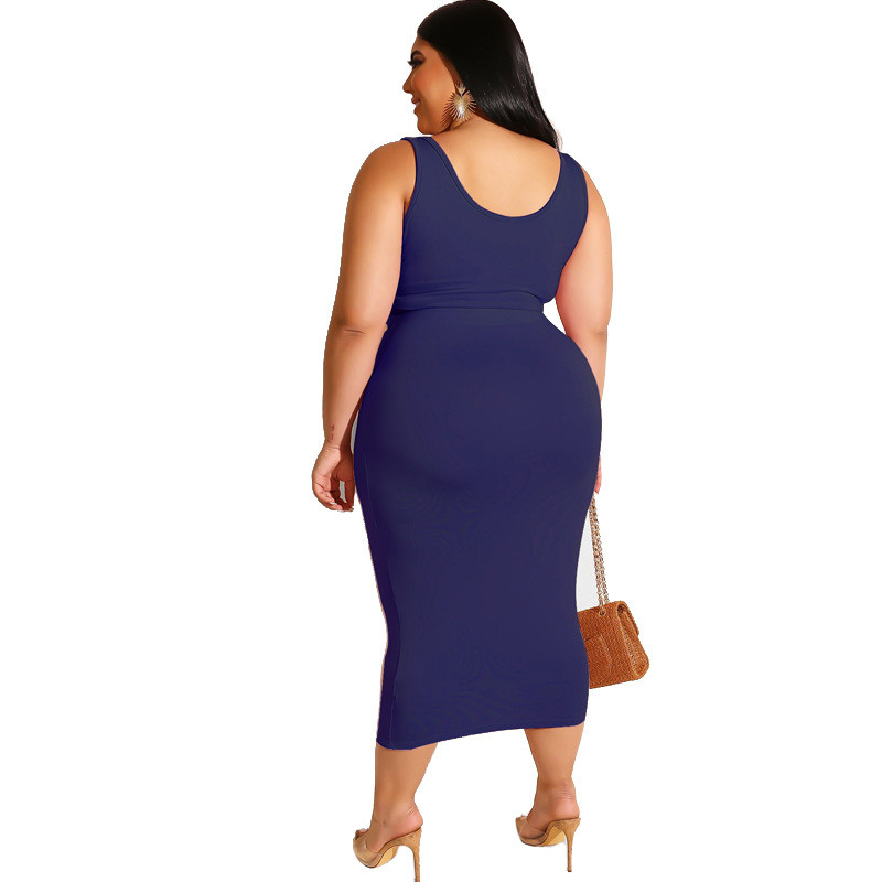 two piece bodycon dress plus size US$ 21.54 - Dark Blue Solid Color Casual Outfits Set Designed with subtle pinstripes Promotion_Affiliates25 Turn every entrance into COLOR:Chambray