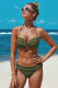 Green Halter Twist Waffle Bikini