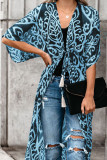Blue Printed Duster Kimono