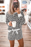 Leopard Long Sleeve Shorts Pajamas Set
