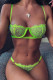 Neon Green Lace Balconette Bralette Lingerie Set